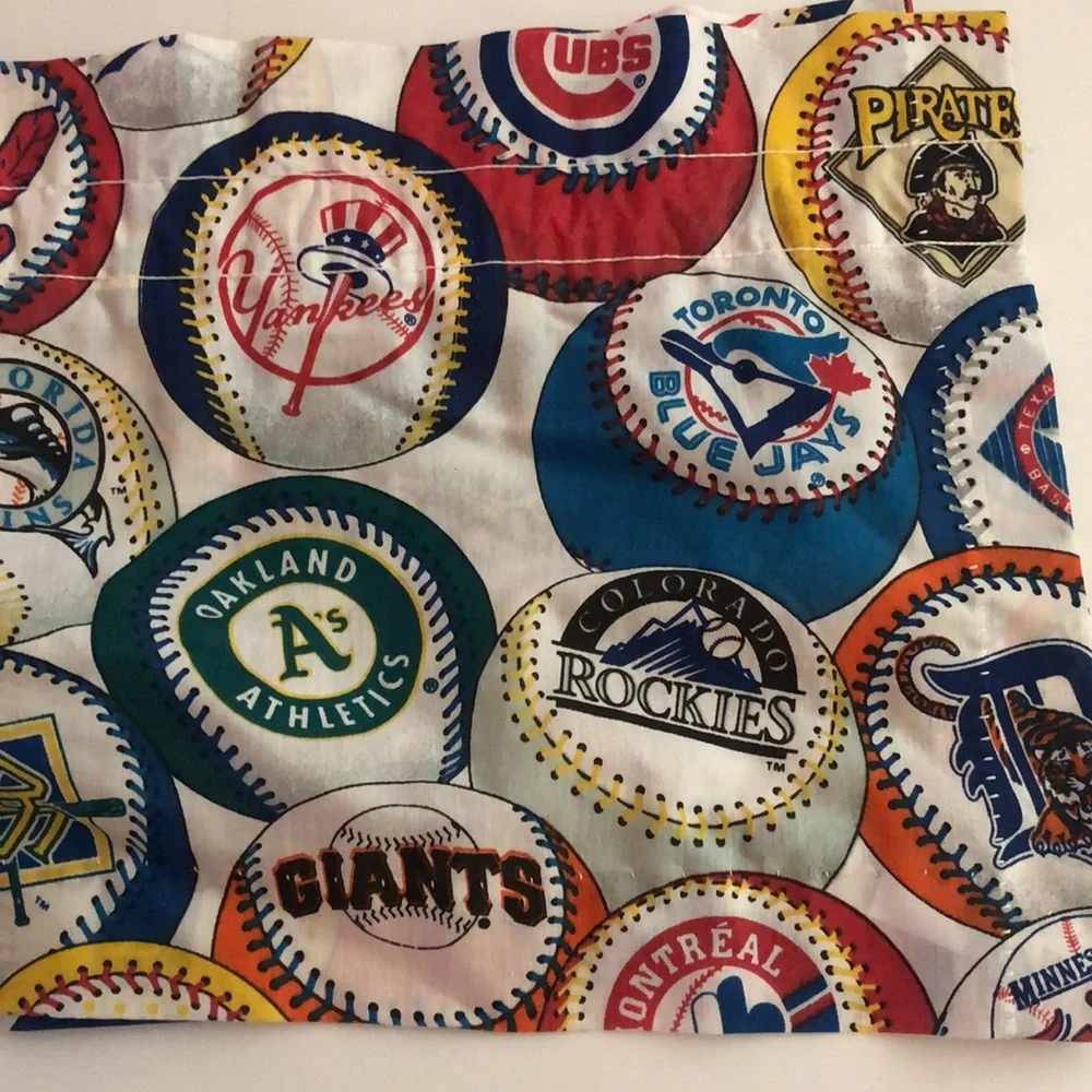 Baseball curtains MLB Decor Baseball Office Baseball Vintage MLB Logo VTG
